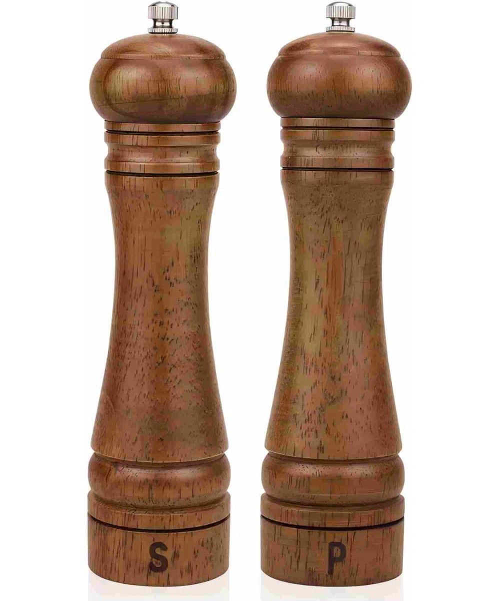 Wood Salt And Pepper Grinder Set,With Adjustable Ceramic Rotor-8 Inches-2 Packs | Wayfair North America