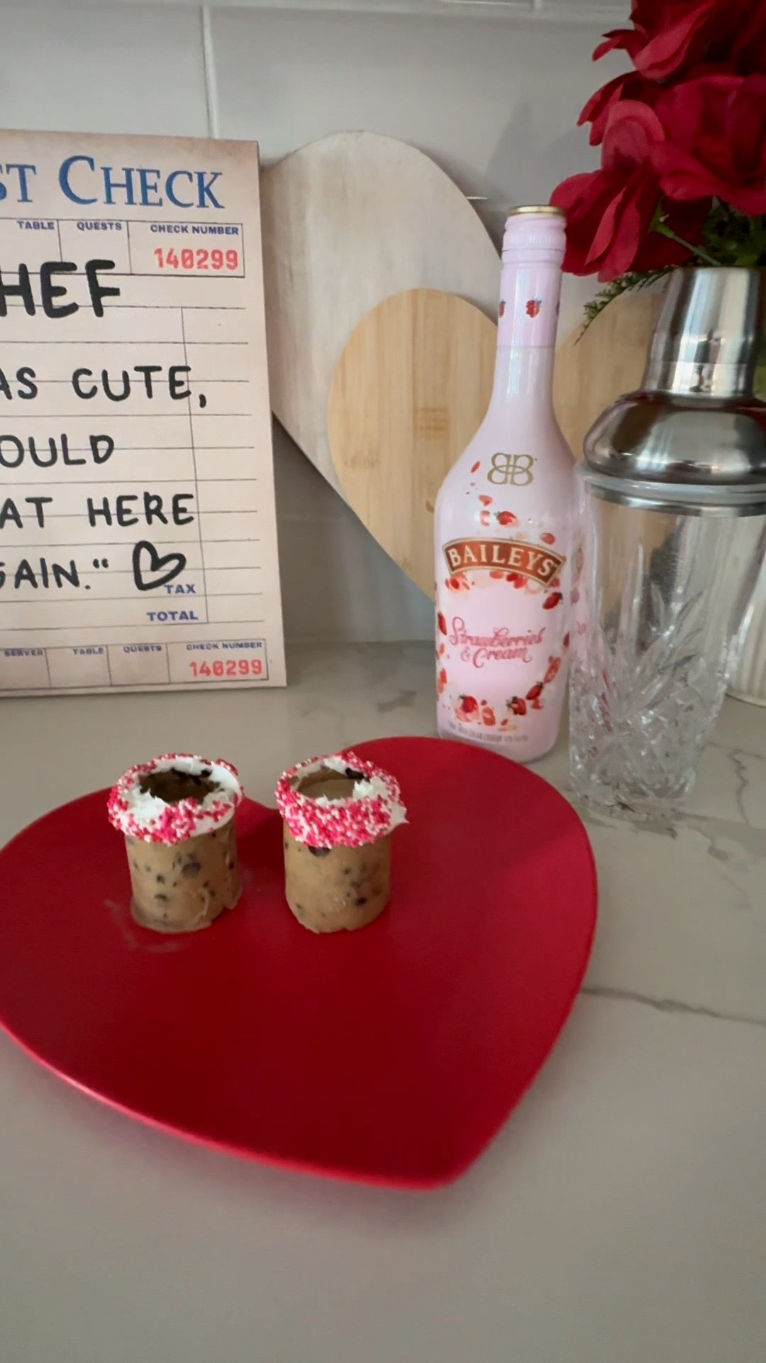 Cookie dough shots❣️
Girls just wanna have cute shot glasses 🤷🏼‍♀️ 

I made strawberry espresso martini shots with @baileysofficial strawberries & cream and they were so good! 🍓 would be so cute with chocolate or strawberry milk for kiddos?!

Make sure you use edible cookie dough❣️
I froze overnight just to be safe. 

🔗 to the mold is on stories or comment COOKIE for a dm 😊

#galentinesparty #valentinesrecipes #drinkrecipes #espressomartini #girlsnight

#LTKHome #LTKfoodie #LTKValentine