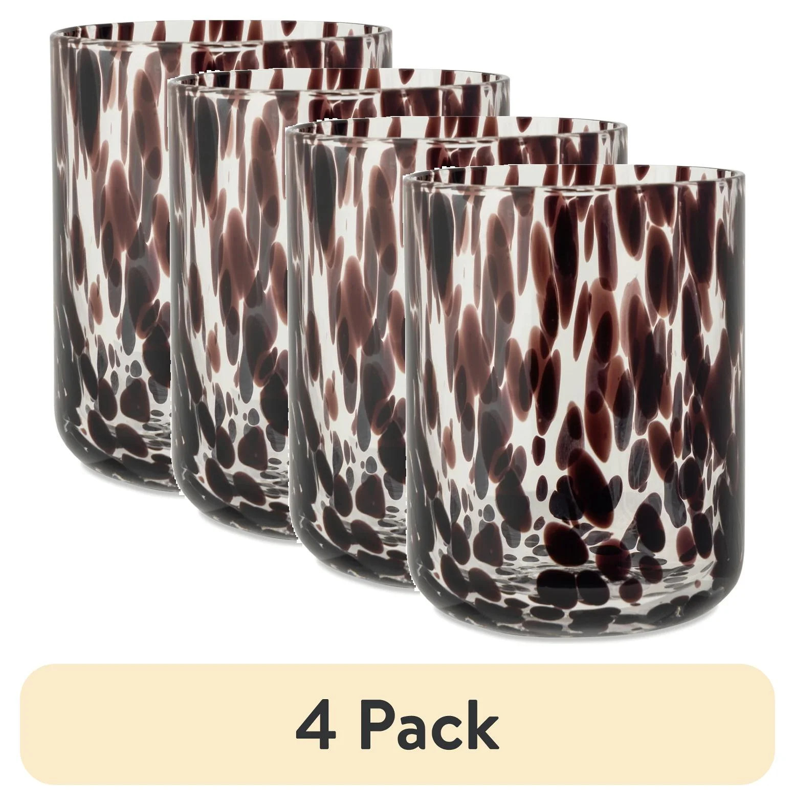 (Paquete de 4) Vaso de Tortuga Negra Thyme & Table de 12 fl oz4 pack Thyme Table 12oz Tortoise Bl... | Walmart (US)