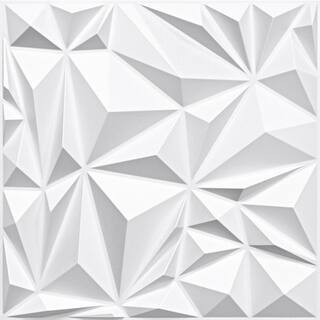 White 3D Diamond Wall Panels for Interior Decor, Paintable PVC Textured Panels for Living Room, Bedroom | The Home Depot