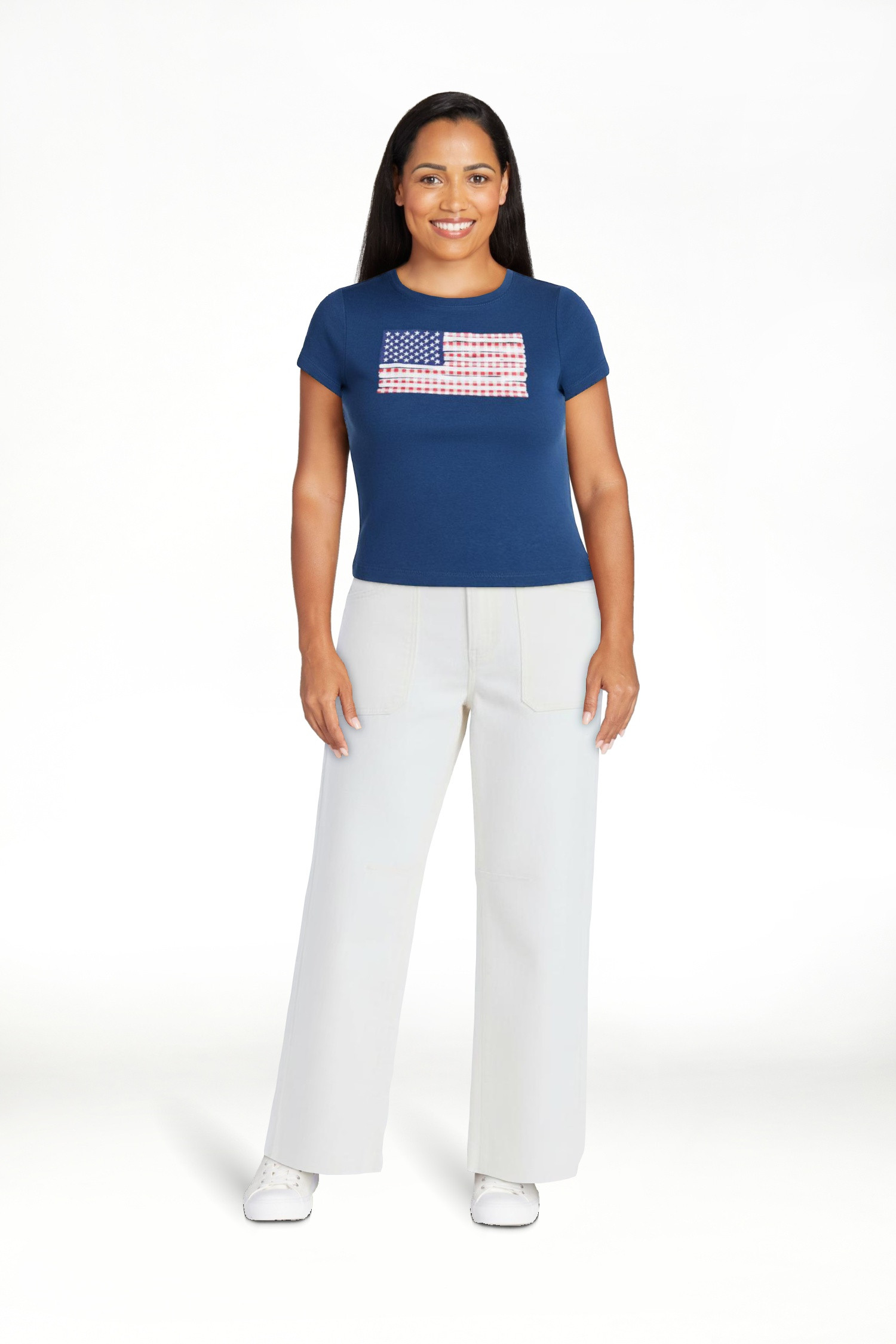 No Boundaries Americana Graphic Baby Tee, Women's and Women's Plus XXS-4X | Walmart (US)