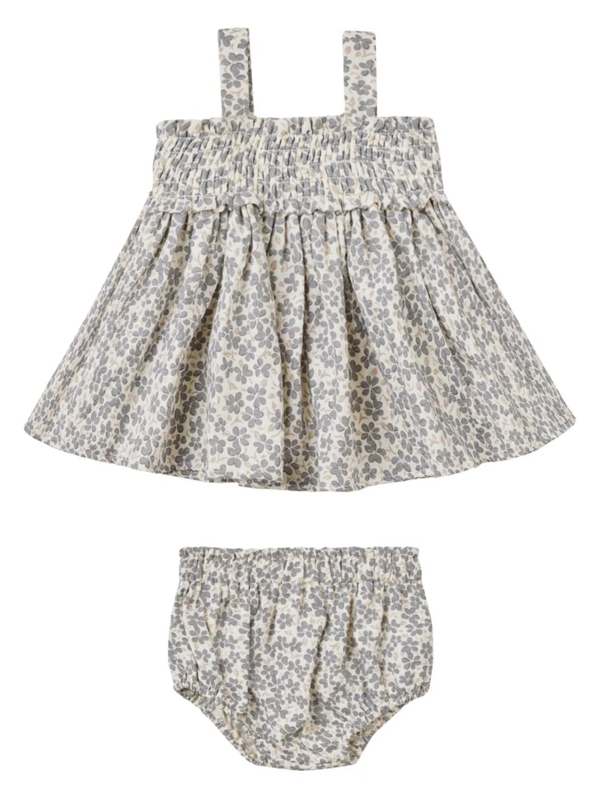 Organic Mae Smocked Top + Bloomer Set, Poppy | SpearmintLOVE
