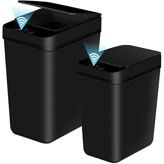 2 Pack Automatic Trash Can -3.1 Gal & 4.7 Gal,Waterproof Slim Touchless Bathroom Garbage Can with... | Amazon (CA)