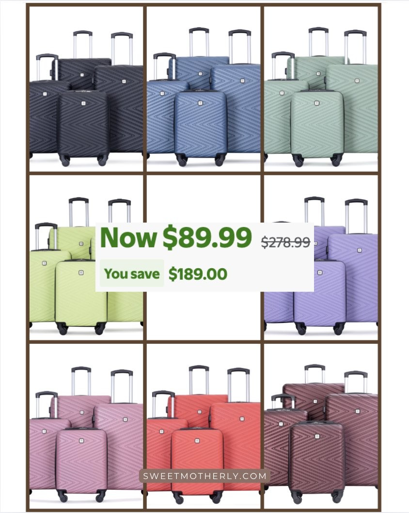 This best-selling luggage set is on incredible deal and would make an awesome gift!

travel packing cubes
carry on luggage essentials
portable luggage scale
neck pillow for flights
travel size toiletry bottles
compression packing bags
RFID travel wallet
portable charger power bank
travel laundry bag
foldable travel tote

#LTKHoliday #LTKSaleAlert #LTKTravel