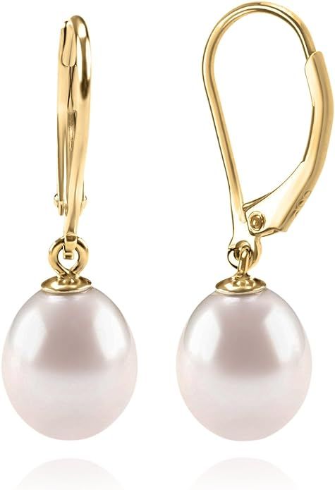 PAVOI Handpicked AAA+ Quality Freshwater Cultured Pearl Earrings Leverback Dangle Stud Pearl Earr... | Amazon (US)