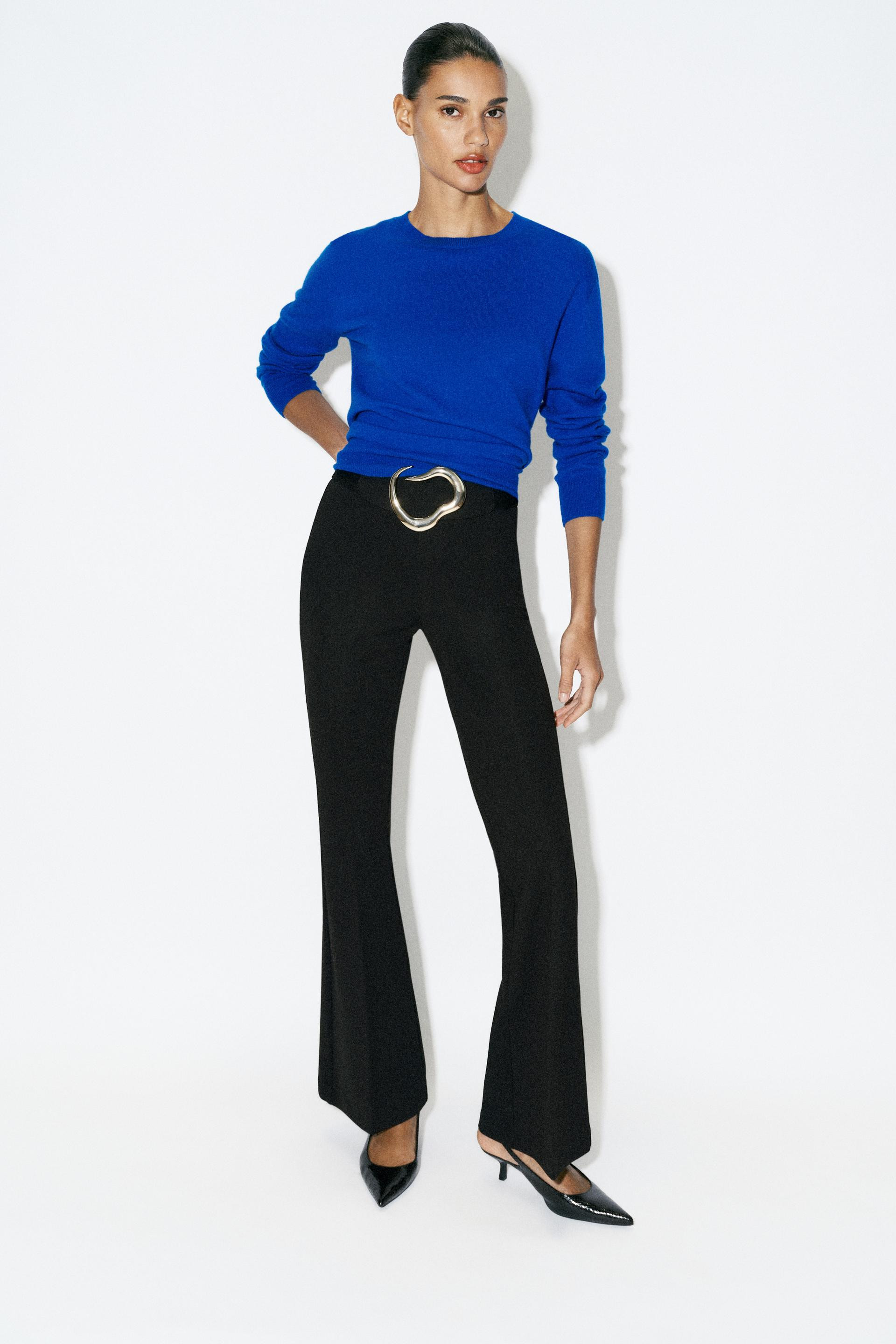Zara - Flare Buckle Leggings - Black - L - Woman | Zara US