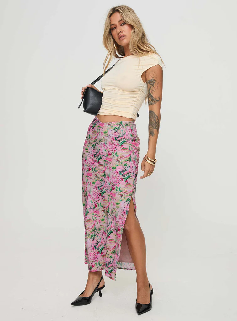 Rinaldie Maxi Skirt Pink Multi | Princess Polly US