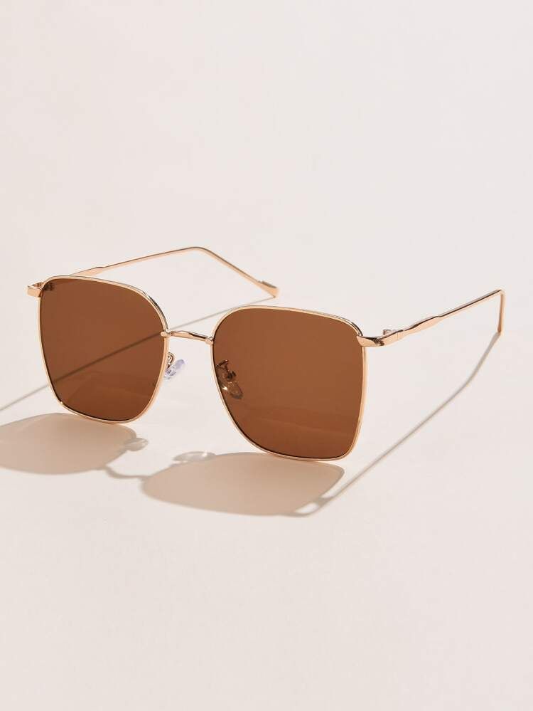 Metal Square Frame Sunglasses | SHEIN