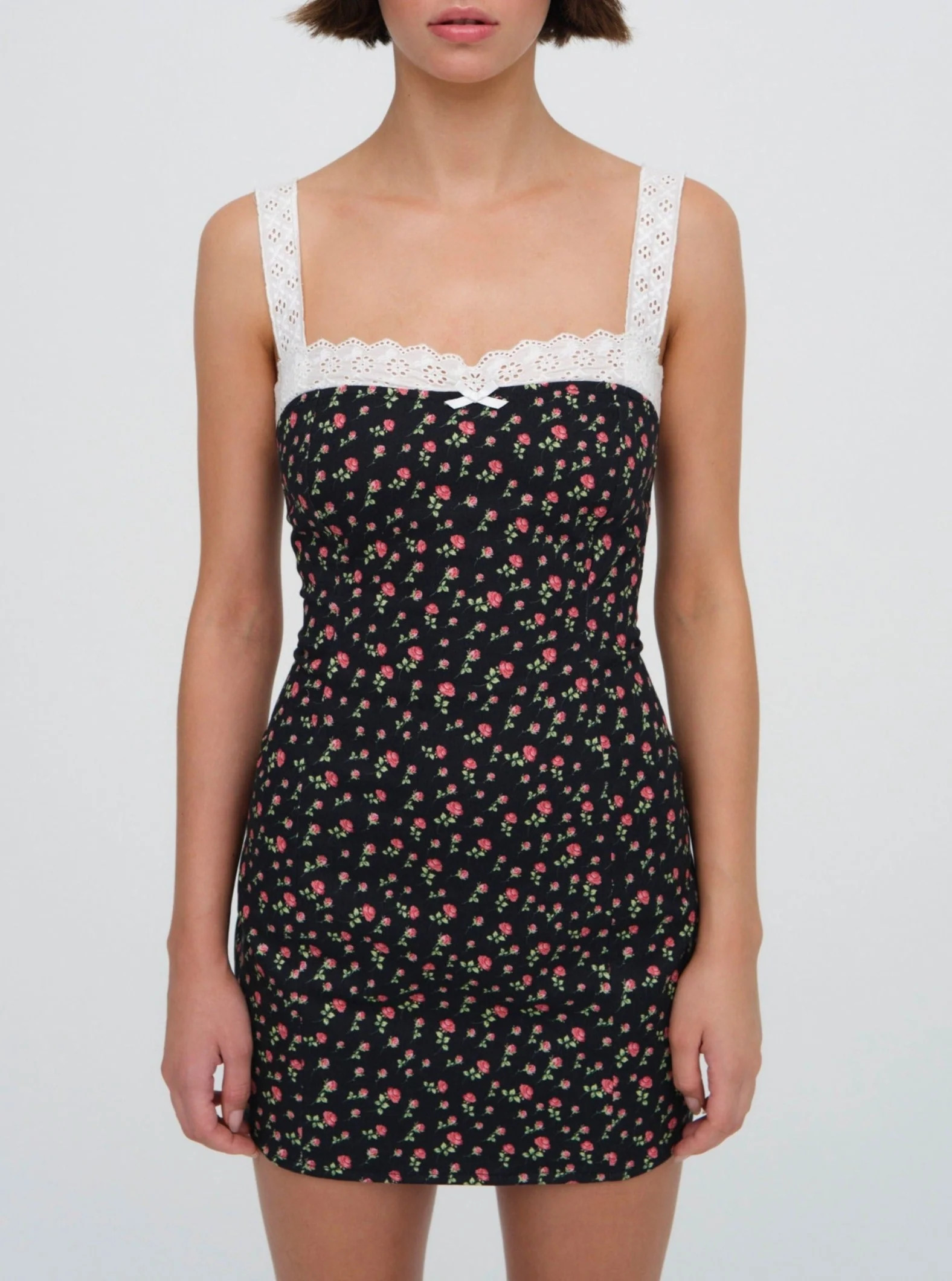 Camille Denim Mini Dress — Black | For Love & Lemons