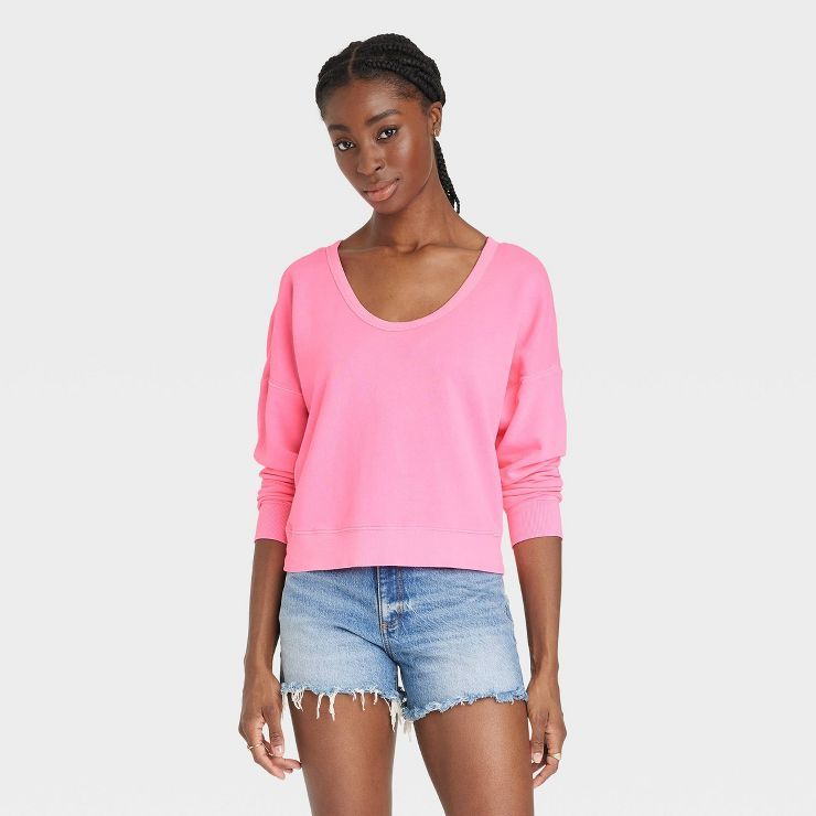 Women's French Terry Scoop Sweatshirt - Universal Thread™ | Target