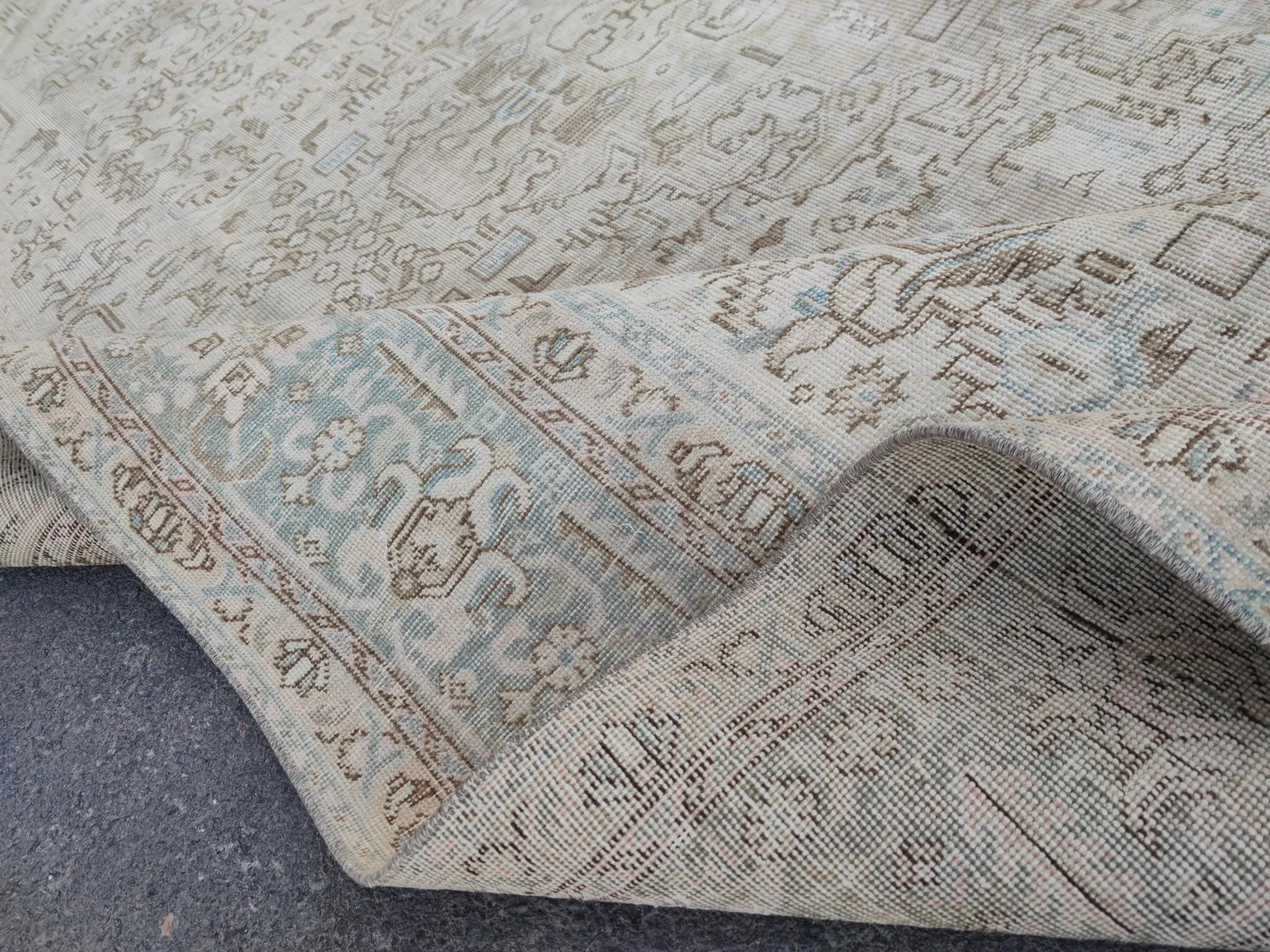 9x12 Vintage Turkish Oushak Rug: Handmade Wool, Beige, Blue, Pink | Etsy (US)