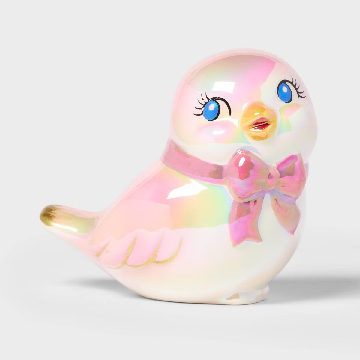 Valentine's Day Ceramic Birds Looking Up Pink with Bow - Spritz™ | Target