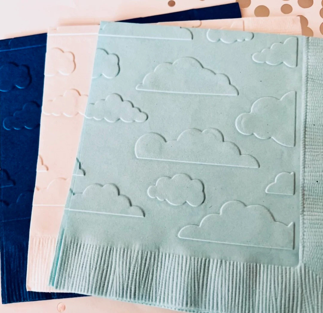 Cloud Napkins  Embossed Paper Napkin  Shower  Nature  - Etsy | Etsy (US)