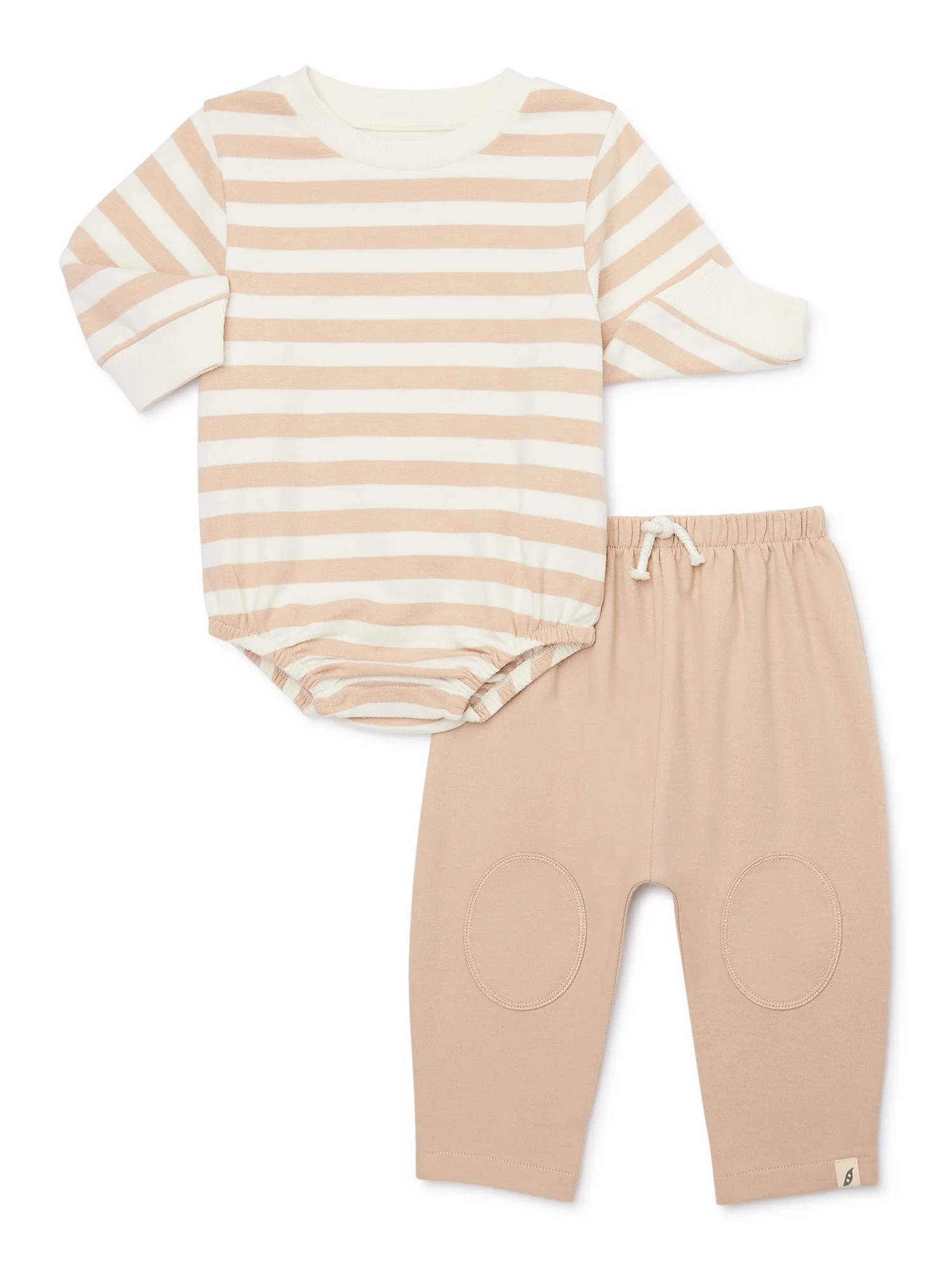 easy-peasy Baby Sweatshirt Bodysuit and Pants Outfit Set, 2-Piece, Sizes 0-24M | Walmart (US)