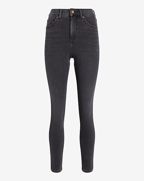 High Waisted Supersoft Black Skinny Jeans | Express