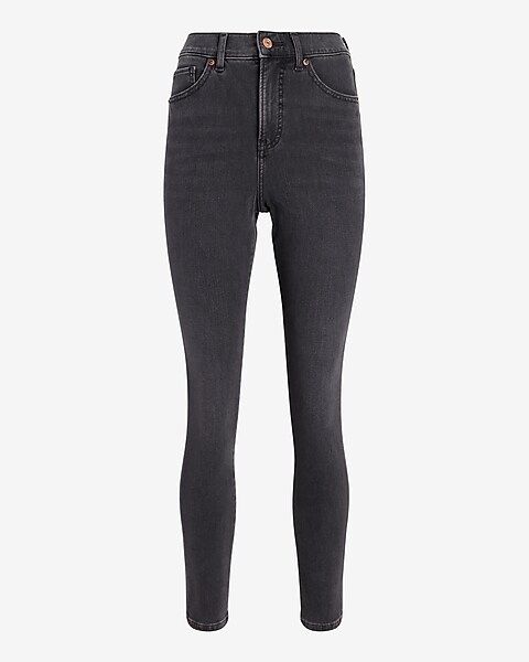 High Waisted Extra Supersoft Black Skinny Jeans | Express