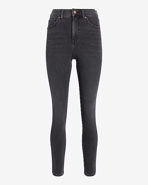 High Waisted Supersoft Black Skinny Jeans | Express