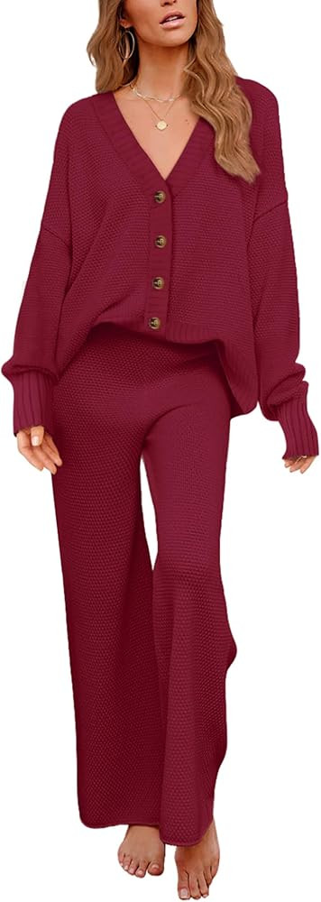 AGSEEM 2 Piece Outfits for Women Sweater Tops and Pants Loungewear Jogger Sets Tracksuit | Amazon (US)