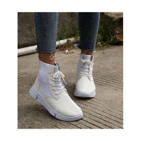 Avamo Fashion Tennis Flat Shoes Loafers High Top Sneakers Boots for Women | Walmart (US)