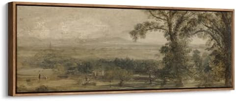 wall26 Large Framed Wall Art Canvas Print - Pastoral Countryside Classic Landscape Wall Decor - C... | Amazon (US)
