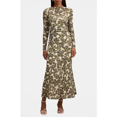 Ever New Georgia Print Long Sleeve Maxi Dress in Dark Rei Floral at Nordstrom, Size 10 | Nordstrom