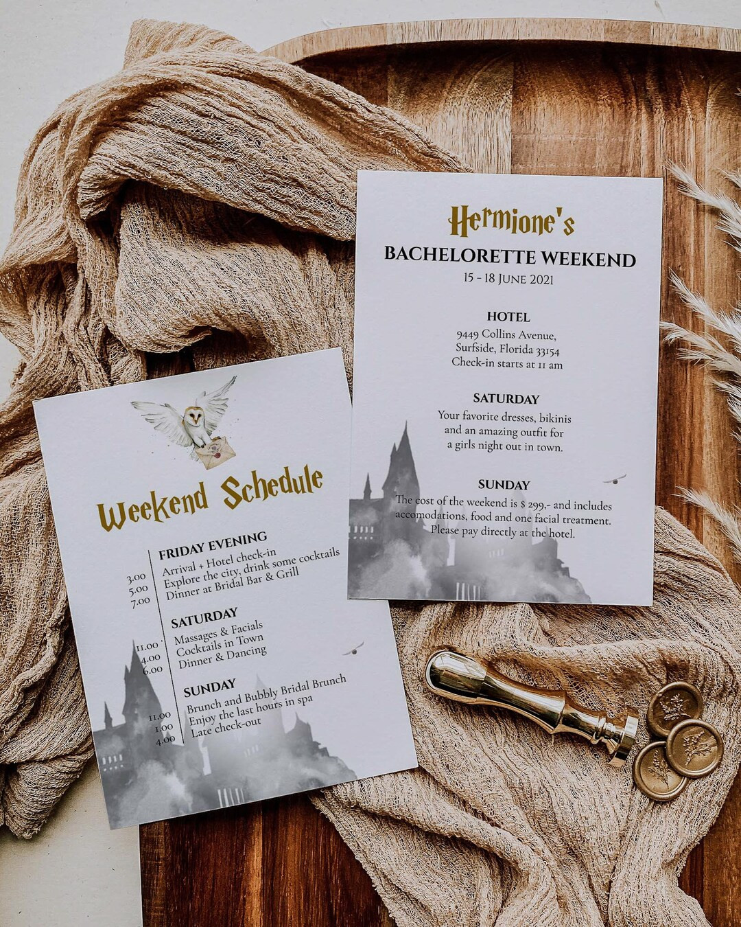 Wizard Bachelorette Weekend Invitation + Itinerary Template, Wedding Bridal Shower Party Timeline... | Etsy (US)