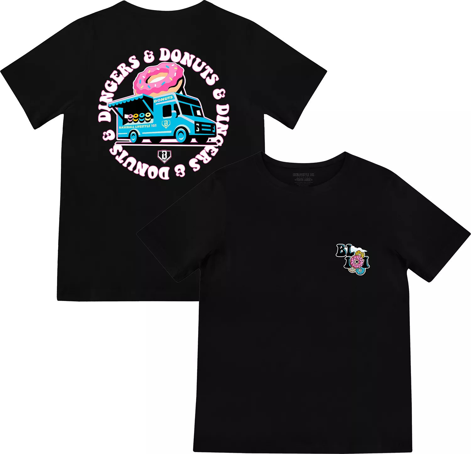 Baseball Lifestyle 101 Boys' Donut Shirt, Small, Black | DICK'S Sporting Goods