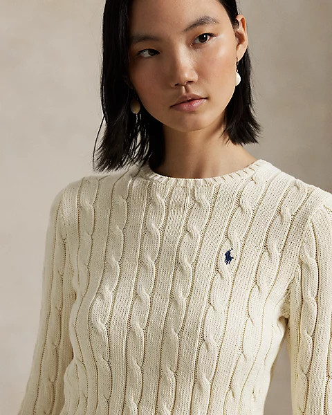 Pull torsadé à col rond en coton | Ralph Lauren (FR)