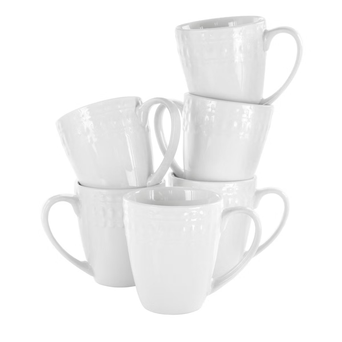 8oz 6pk Porcelain Cara Cup Set White - Elama: Coffee & Tea Cups, Microwave & Dishwasher Safe, Ser... | Target