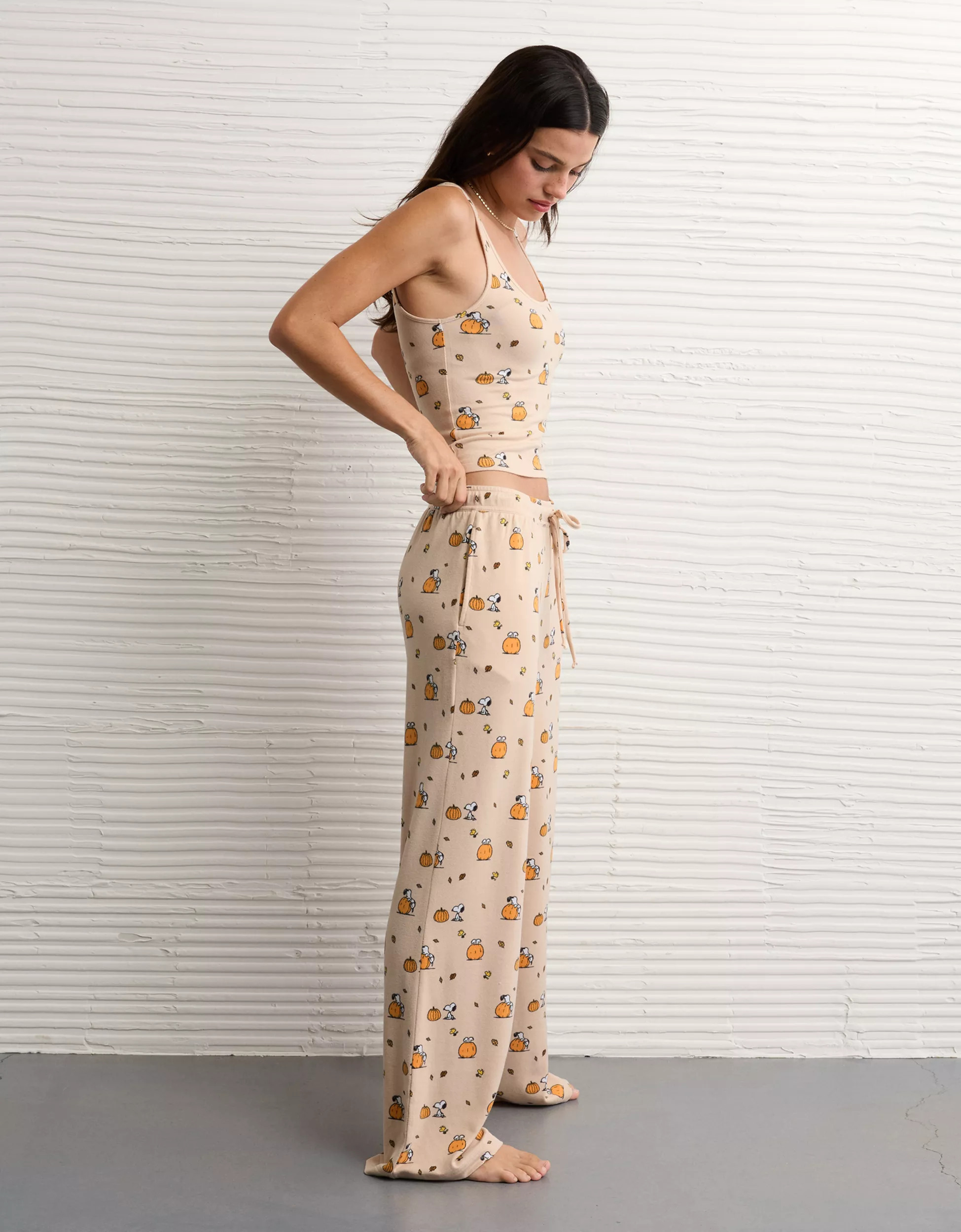 AE Luxe Plush Snoopy Halloween Tank Top & Pant PJ Set | American Eagle Outfitters (US & CA)