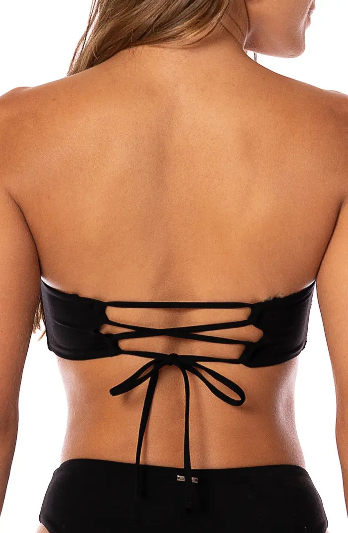 Midnight Palm Bryn Reversible Bikini Top | Nordstrom