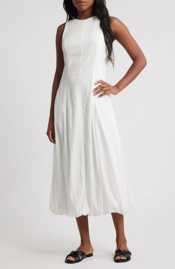 MANGO Pumpkin Sleeveless Bubble Hem Midi Dress | Nordstrom | Nordstrom