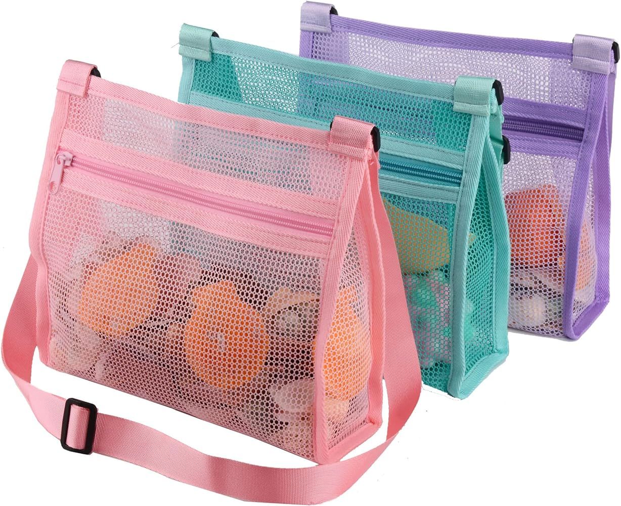 Beach Shell Bags for Holding Beach Shell, Beach Mesh Bag,Shell Collecting Bags for Kids Shell bag for Picking Up Shell | Amazon (US)