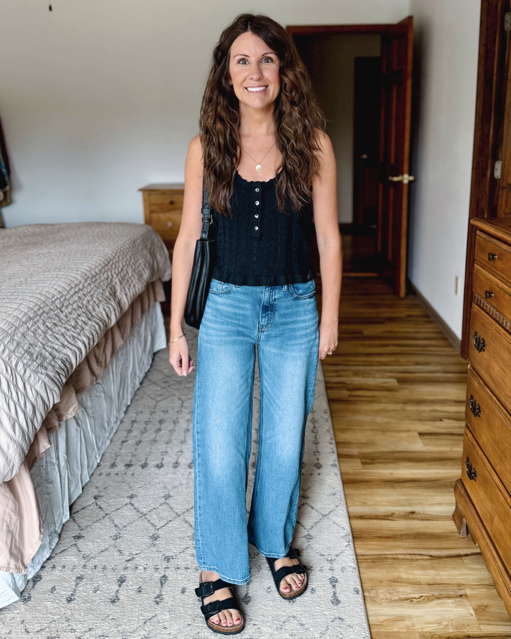 My strapless bra is size xs—super comfy fo all day wear🖤
My sweater tank is from last year but I linked this year’s version—xs. My jeans are size 24 in the 26” inseam. My sweater is size xs. My sandals are size 6. 

#LTKPetite #LTKSeasonal #LTKootd