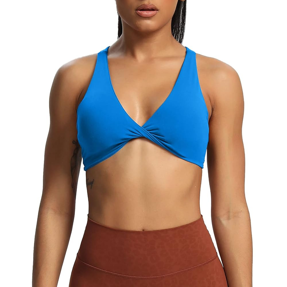 Aoxjox Women's Workout Sports Bras Fitness Backless Padded Satara Low Impact Bra Yoga Crop Tank T... | Amazon (US)
