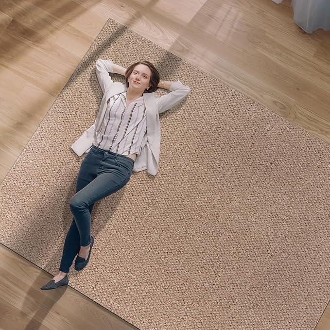 CAMILSON Easy Jute Rug 8x10, Indoor Outdoor Natural Color Farmhouse Area Rugs for Living Room Pat... | Amazon (US)