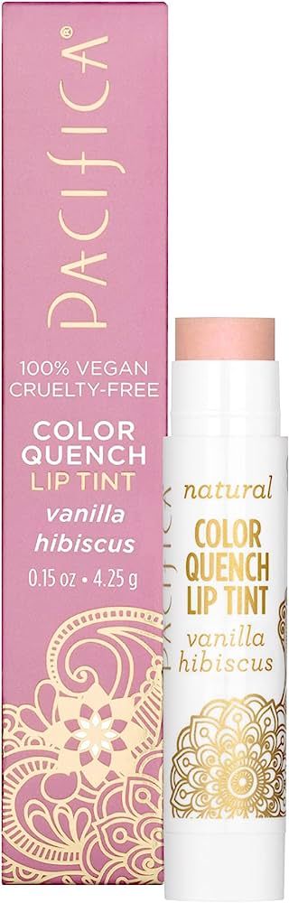 Pacifica Beauty, Color Quench Tinted Lip Balm, Vanilla Hibiscus, Coconut Oil, Cocoa Seed Butter, ... | Amazon (US)