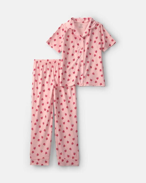 Girls Apple Short-Sleeve 2-Piece Pajama Set - Pink | Carter's Inc