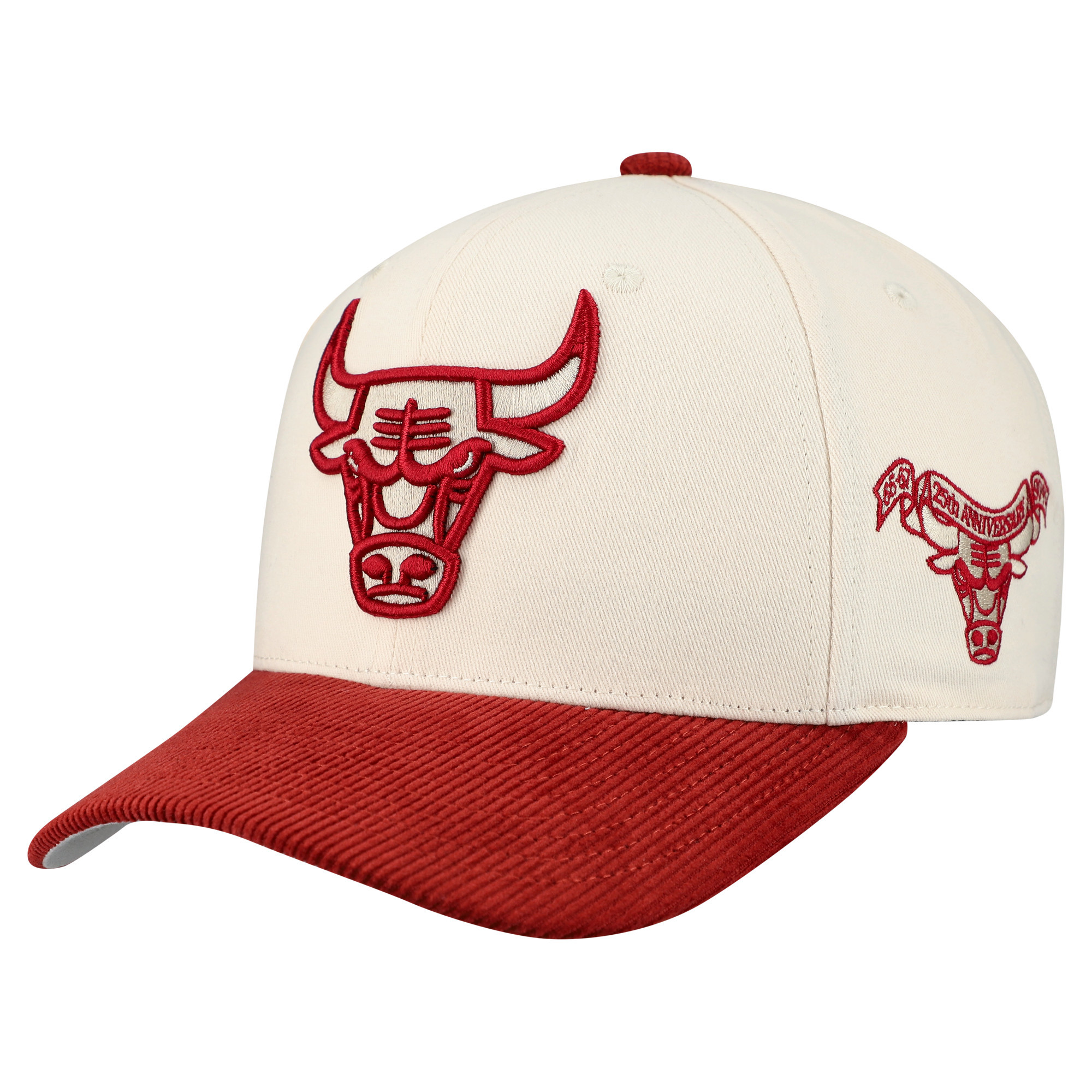 Men's Mitchell & Ness Cream/Red Chicago Bulls Two-Tone Pro-Crown Adjustable Hat | Fanatics