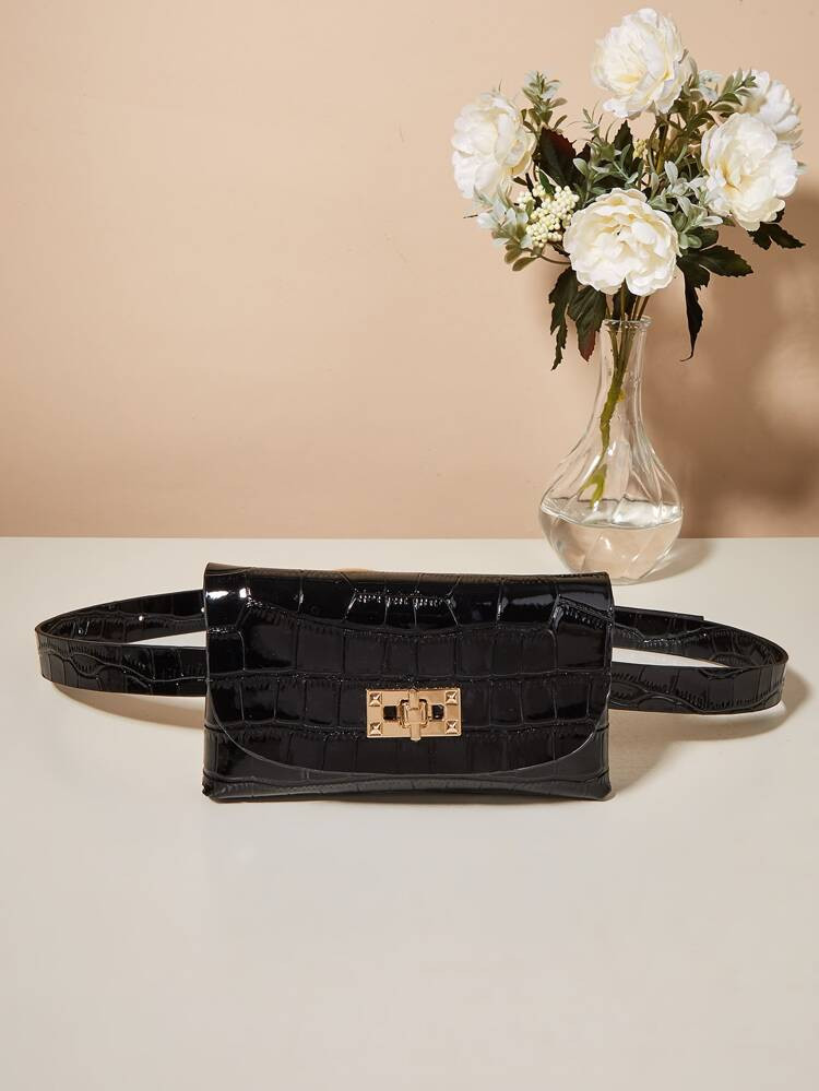 Mini Crocodile Embossed Belt Bag | SHEIN