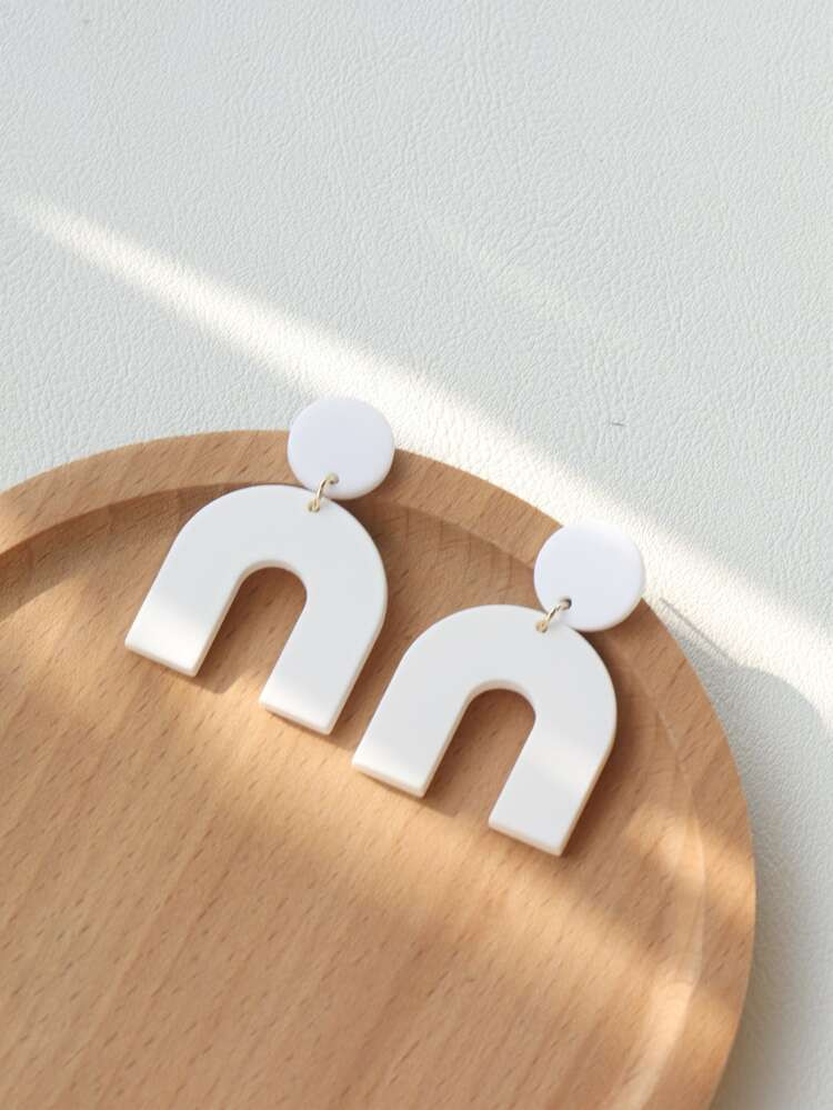 Acrylic U-shaped Drop Earrings | SHEIN