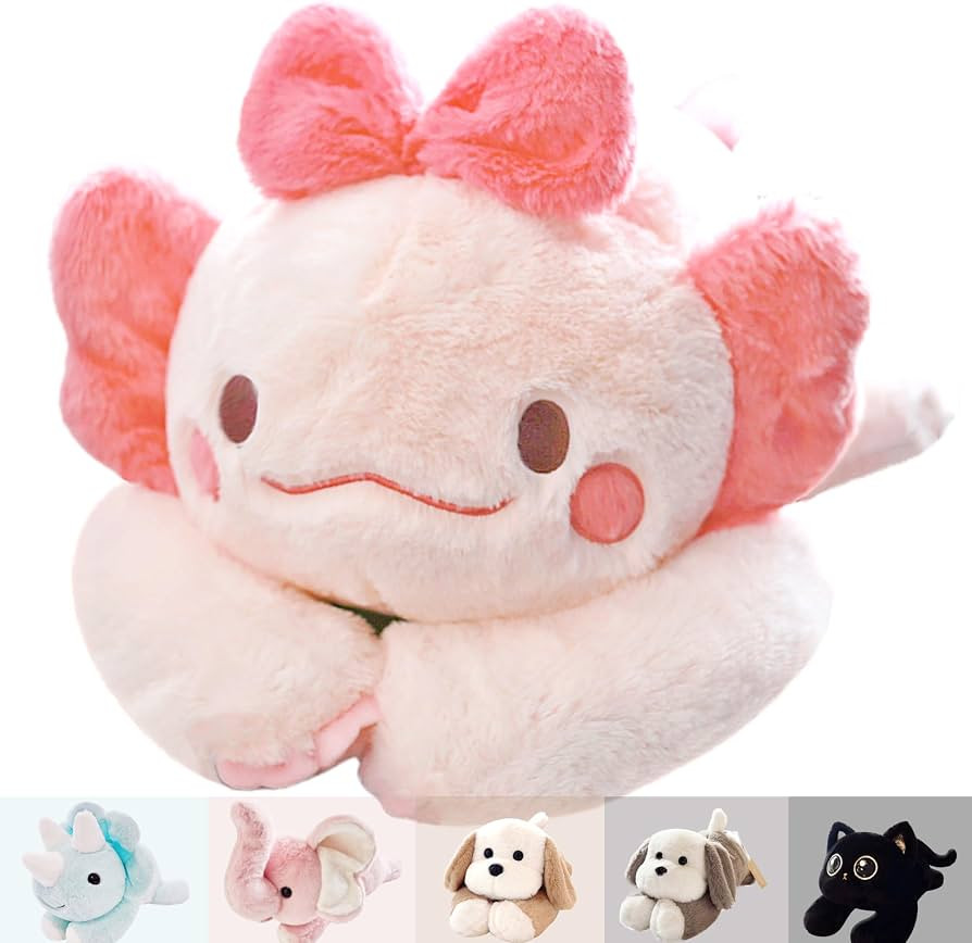 uoozii 20" | 4 Pounds Pink Axolotl Weighted Stuffed Animals with Unscented Microwave Heating Pad ... | Amazon (US)