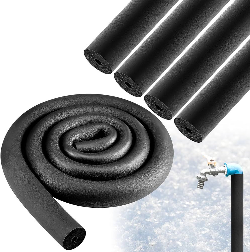 Pangda 4 Pcs 6 ft Pipe Insulation Foam Tube Foam Tubing Black Pipe Cover Heat Preservation for Ou... | Amazon (US)