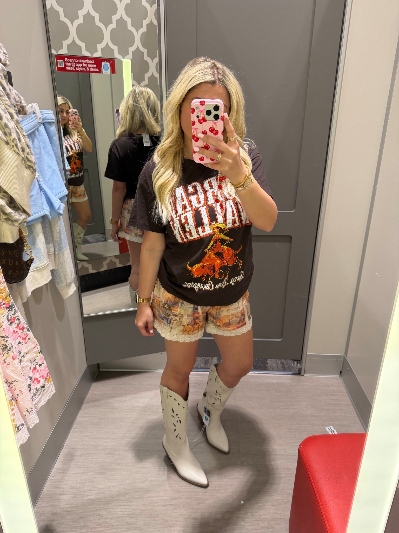 @Target outfit 
Spring outfit
Rodeo outfit
Country concert 
Morgan wallen the m
Shorts small
Cowgirl boots tts

#LTKFestival #LTKootd