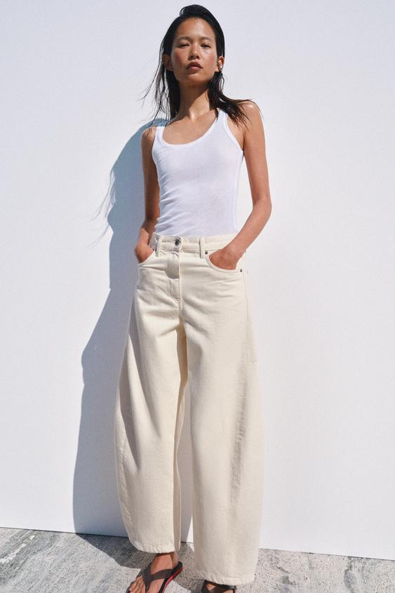 ZW COLLECTION MID-RISE ANKLE BALLOON JEANS | Zara US