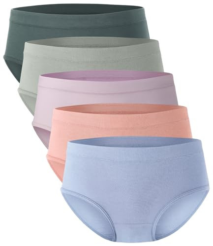BAMBOO COOL Womens Underwear, Moisture-Wicking Briefs, Soft and Breathable Panties, Mid Waist, 5-Pack | Amazon (US)