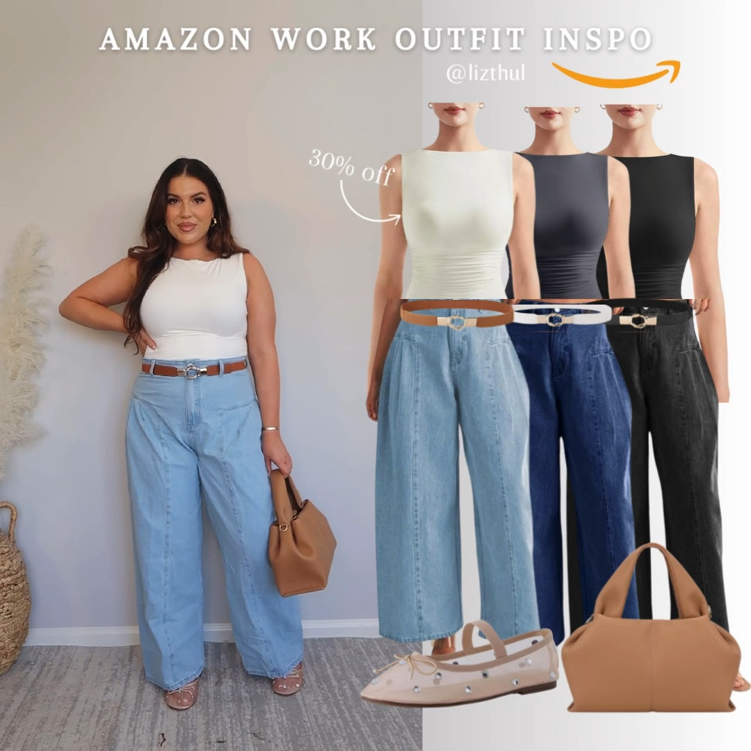 Work Attire Inspo from Amazon! These jeans create the illusion of an hourglass shape with the pleating detail on the hips! Wearing a size 12 and had extra room! Also this shirt is currently 30% off— I’m wearing a L and it’s very stretchy! 💛

#LTKFindsUnder50 #LTKWorkwear #LTKSaleAlert
