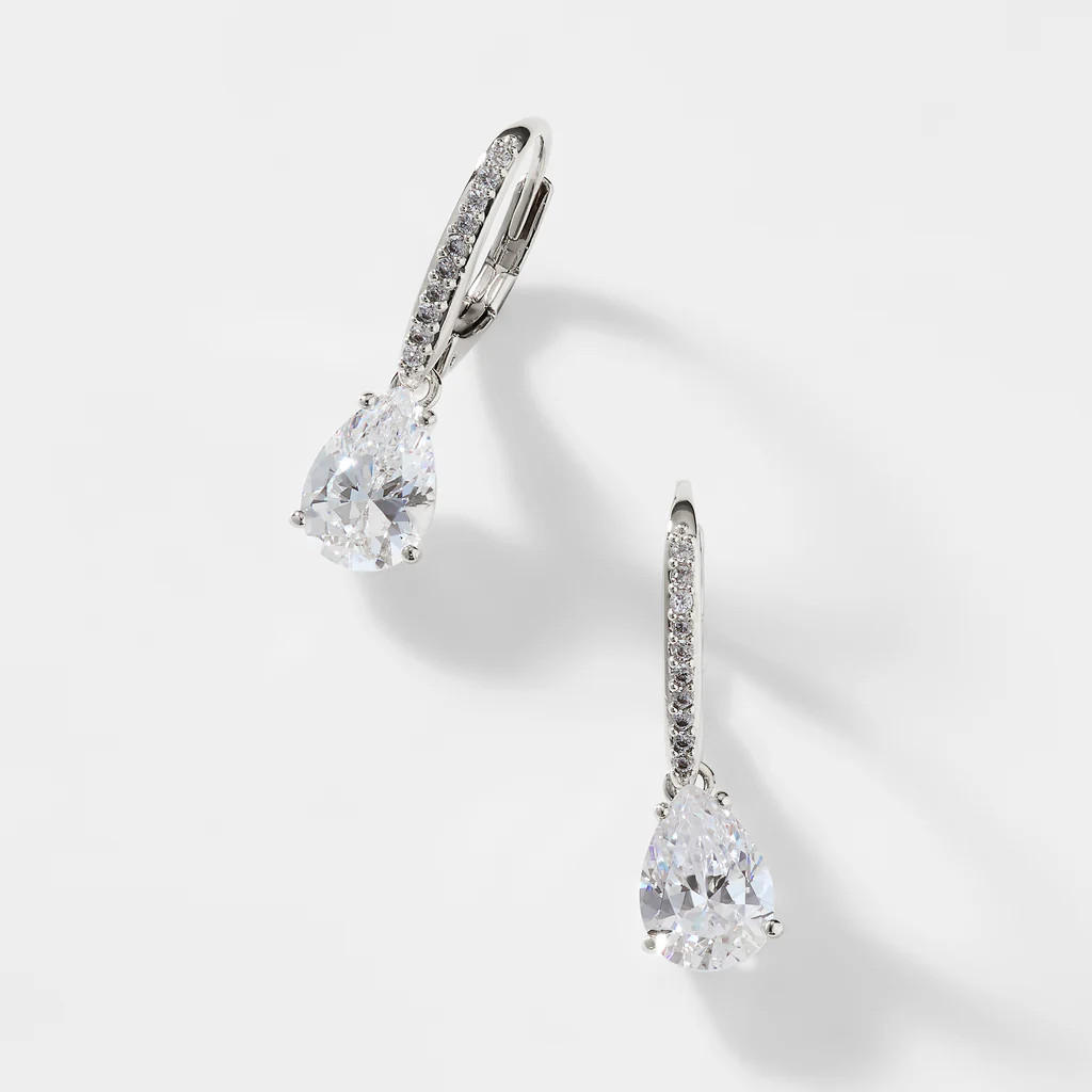 MODERN LOVE PEAR CZ DROP EARRINGS | NADRI