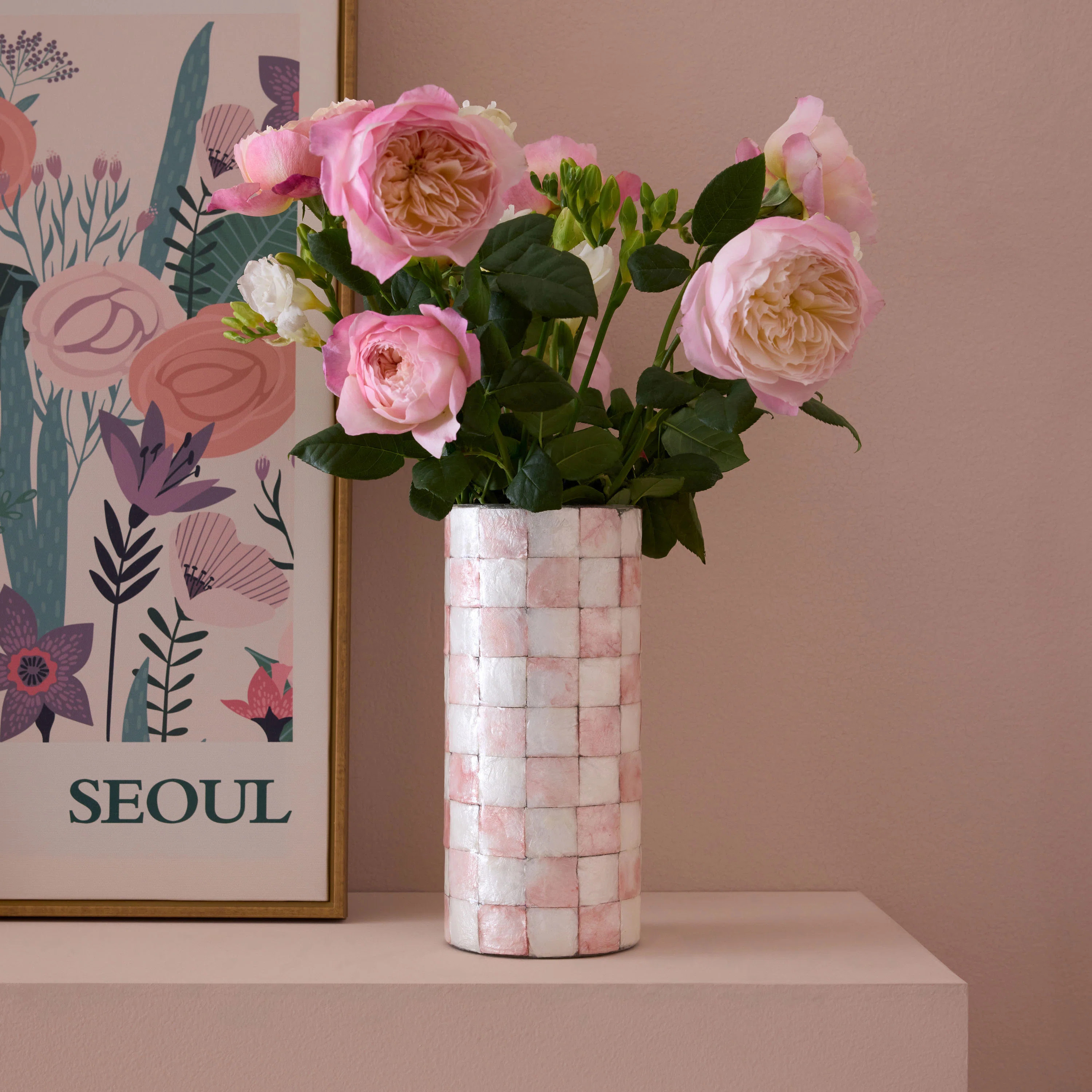 Rosy Check Capiz Vase | Wayfair North America