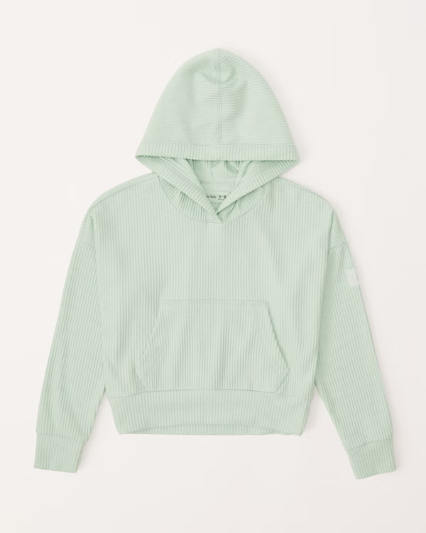 girls cozy ribbed popover hoodie | girls tops | Abercrombie.com | Abercrombie & Fitch (US)